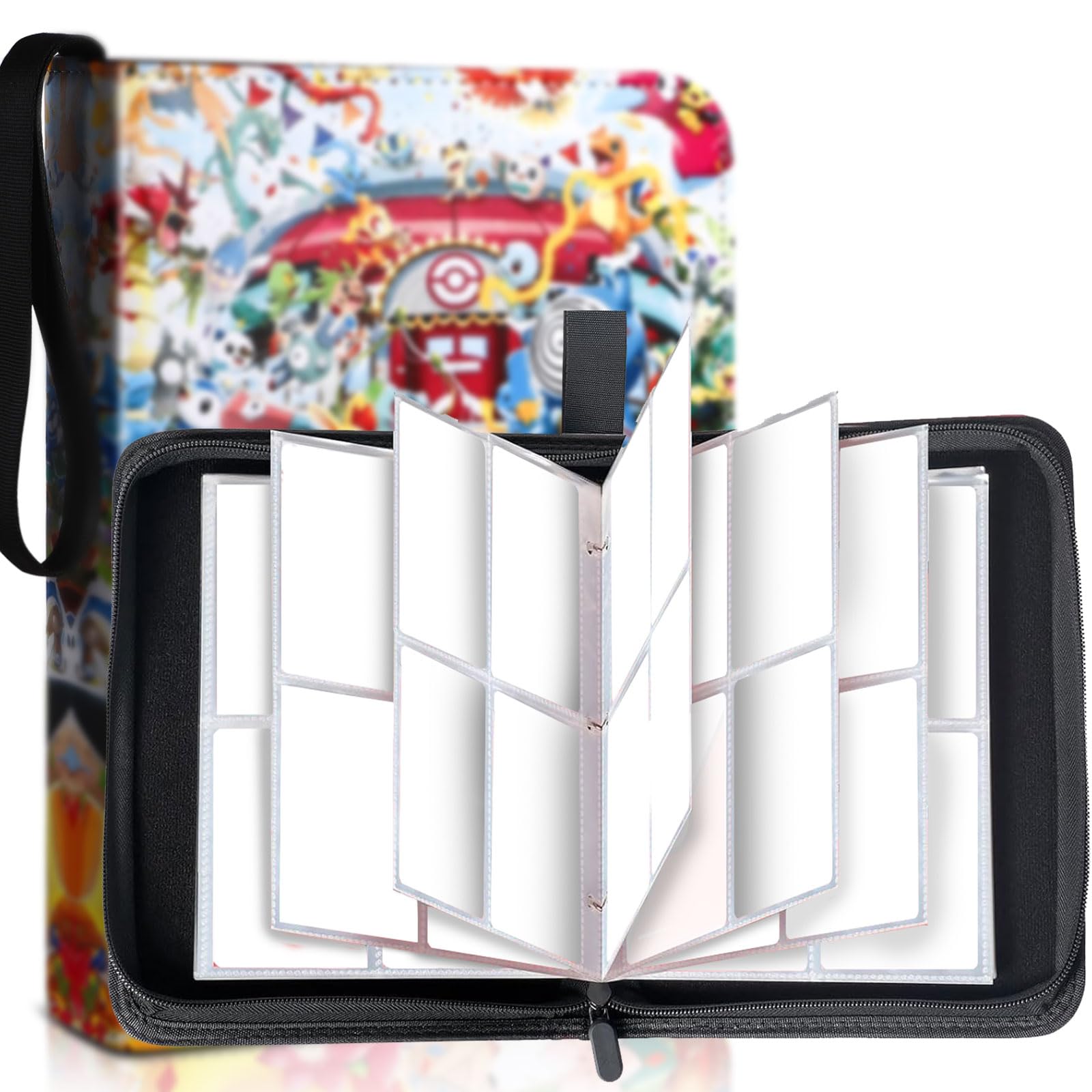 Classeur Cartes 480 Poches EZAYEEK - 60 Pages, Similicuir - Pour Collection TCG, Pokémon, Magic - Protection Anti-rayures