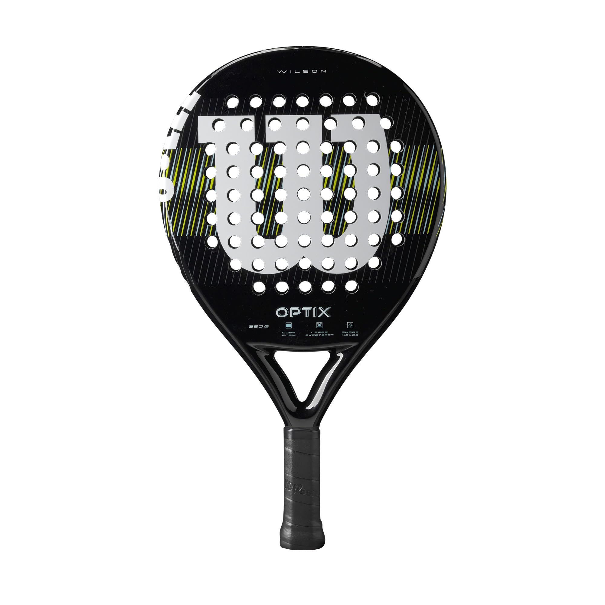 Wilson Optix V1 Padel Racket - Black/Green, Grip Size 2-4 1/4