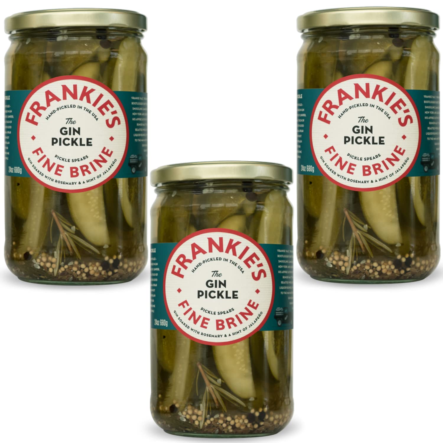 Frankie's Fine Brine 3 Jar Gin Pickle Pack 3 x Gin