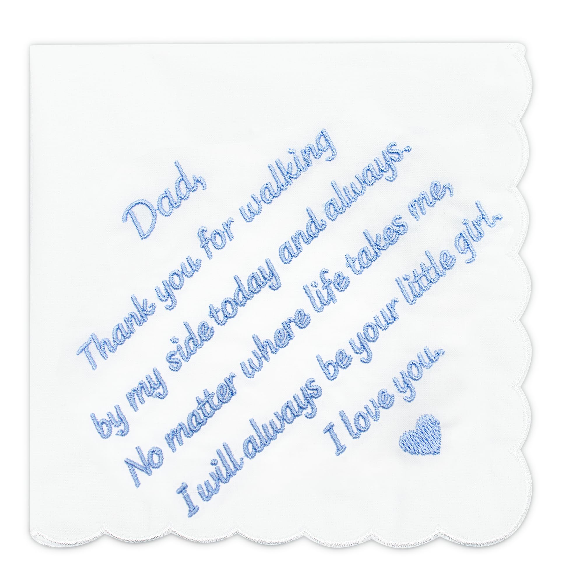 Bride Gifts – Something Blue Gift for Bride Groom Mother/Father of the Bride, Mother in Law Handkerchief, (Blue/White)