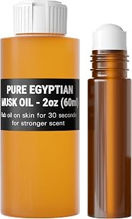 Generic AromaZen 2oz (60ml) Pure Egyptian Musk Oil for Women & Men with Amber Glass Empty Roll On Bottle 10ml - Best Original Fragrance Aromatherapy Perfume Cologne Essential Body Oil in Bulk