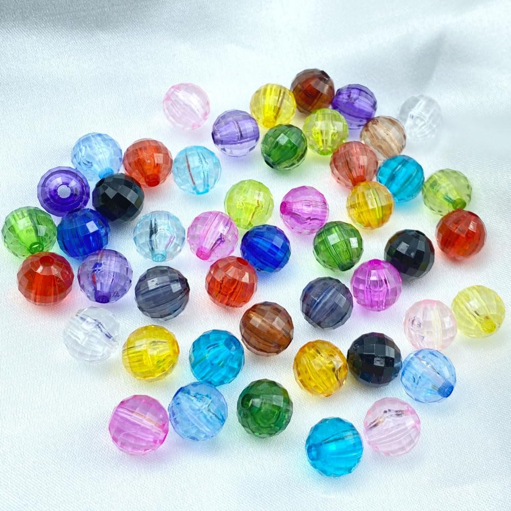 1000 PCS 6mm Acrylic Round Faceted Beads Crystal Spacer Beads Multiple Faceted Loose Beads for DIY Jewelry Making Bracelet Necklace Earring Wind Chimes Wine Charms Sun Catchers(Green) - Image 5