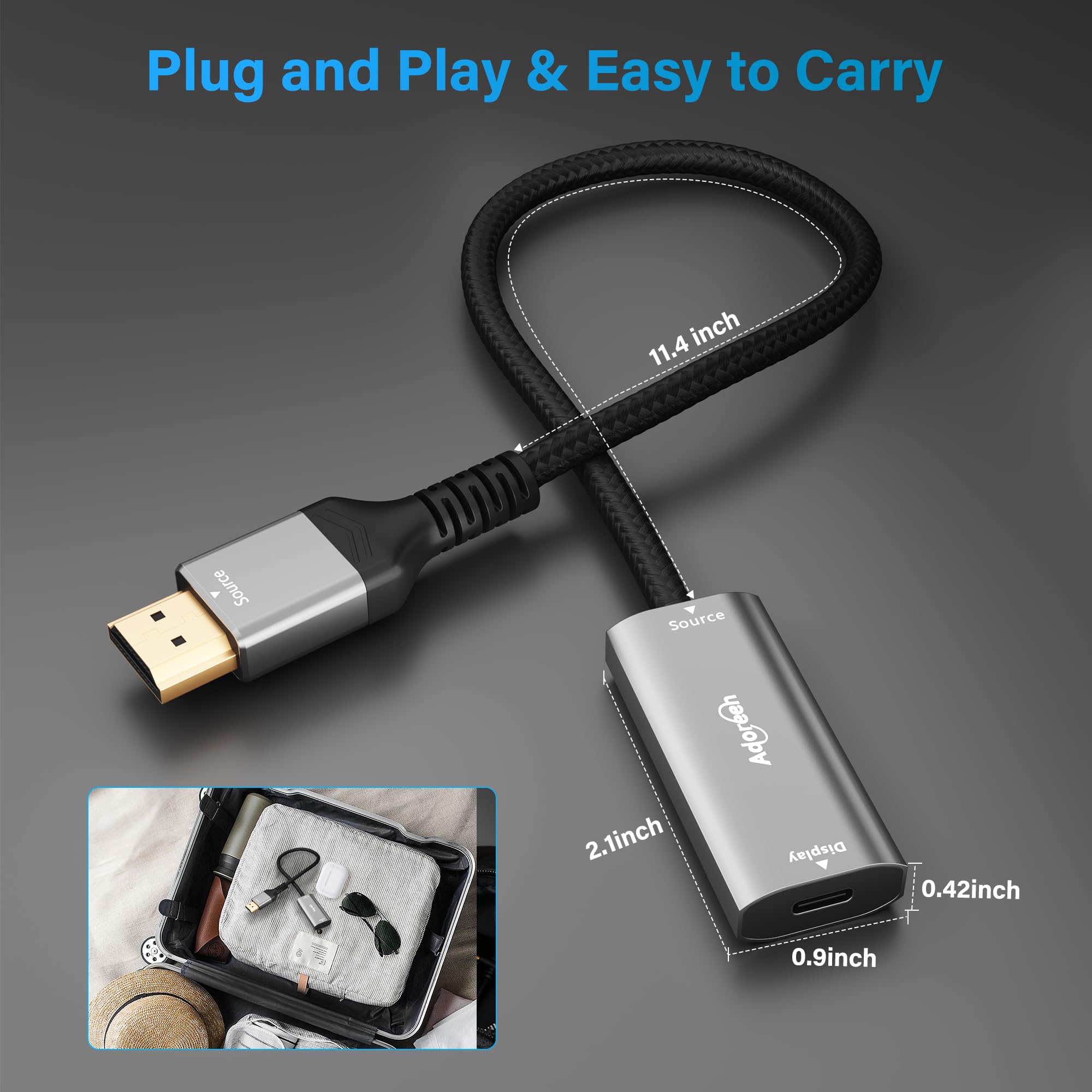 Amazon.com: Unidirectional HDMI to USB-C Adapter for XR AR Glasses