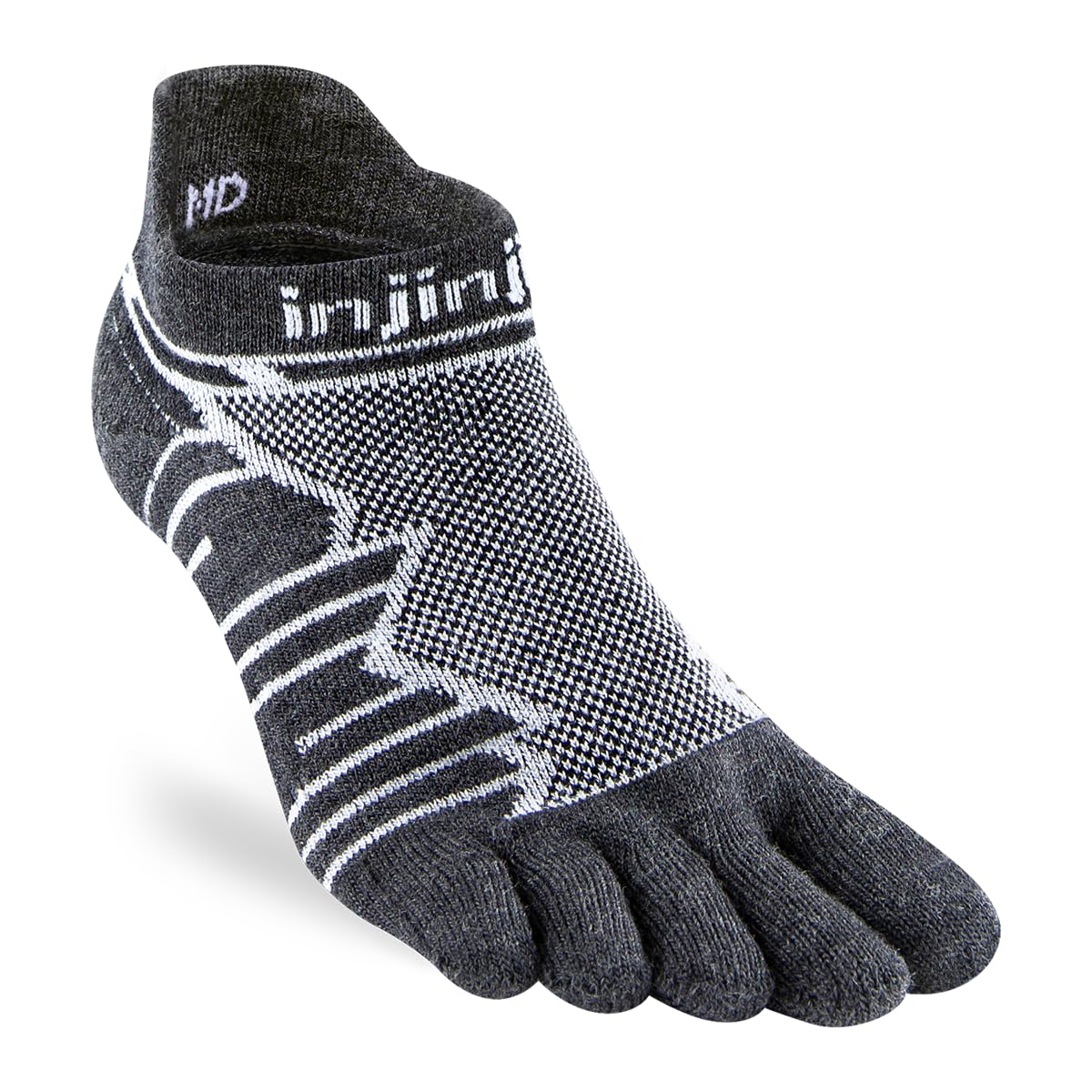 Injinji Ultra Run No-Show Wool Socks, Slate, S