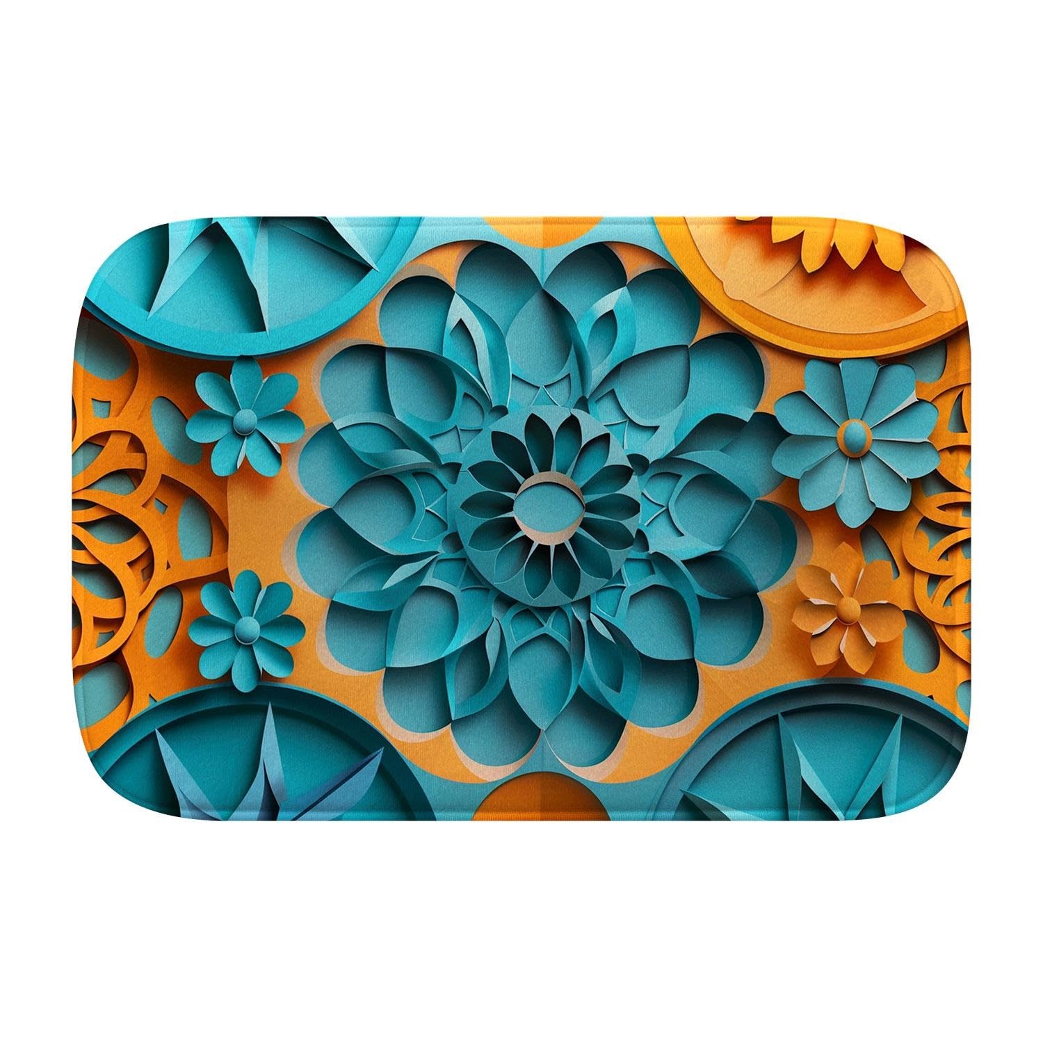 Tapis de bain en mousse à mémoire de forme L antidérapant Générique Motif Artistique coloré 186