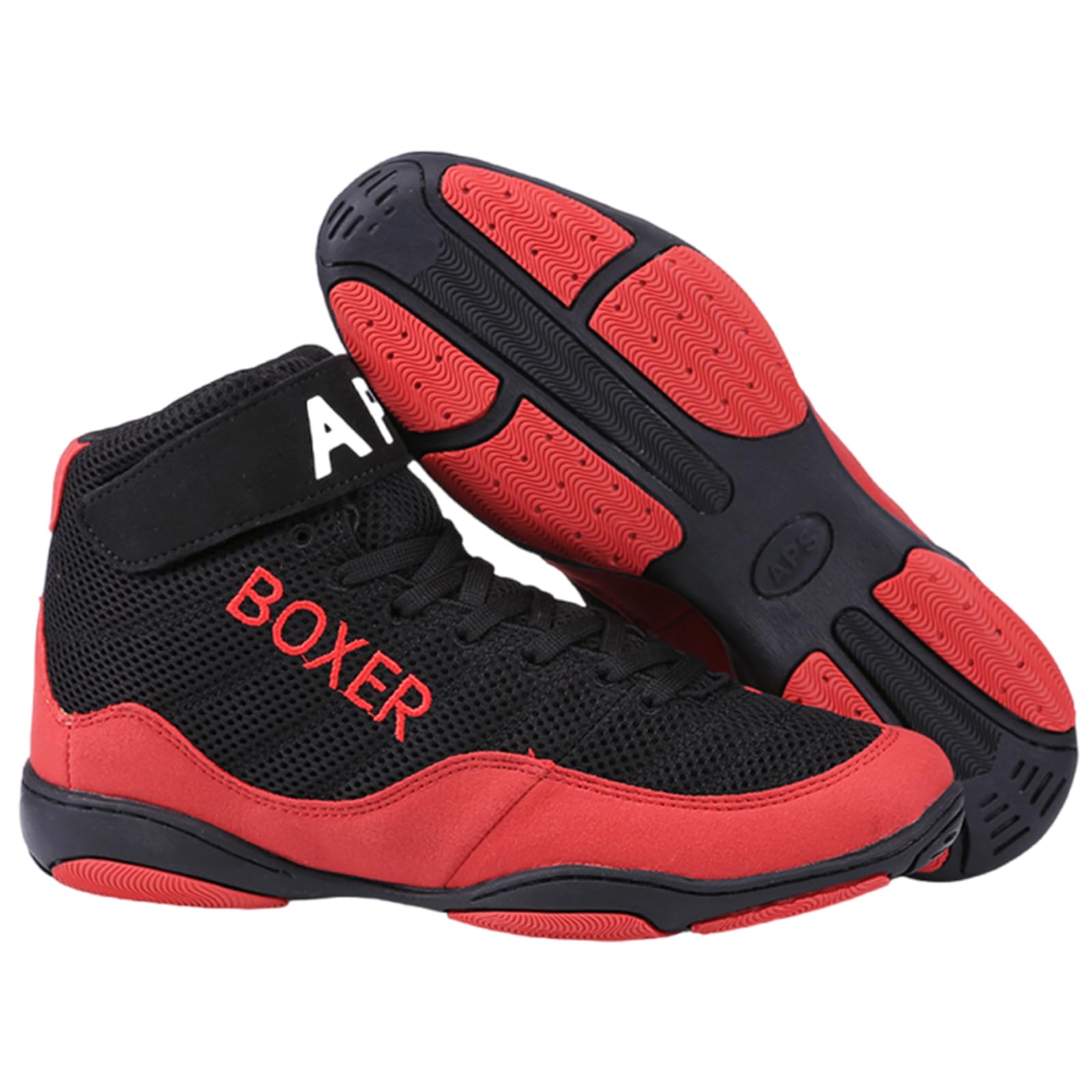 Chaussures De Lutte pour Enfants,Hommes Femmes Bottes De Boxe,Bottes De Boxe Respirantes,Respirant Et LéGer,Semelle en Caoutchouc,pour L'HaltéRophilie,La Musculation,Le Soulevé De Terre