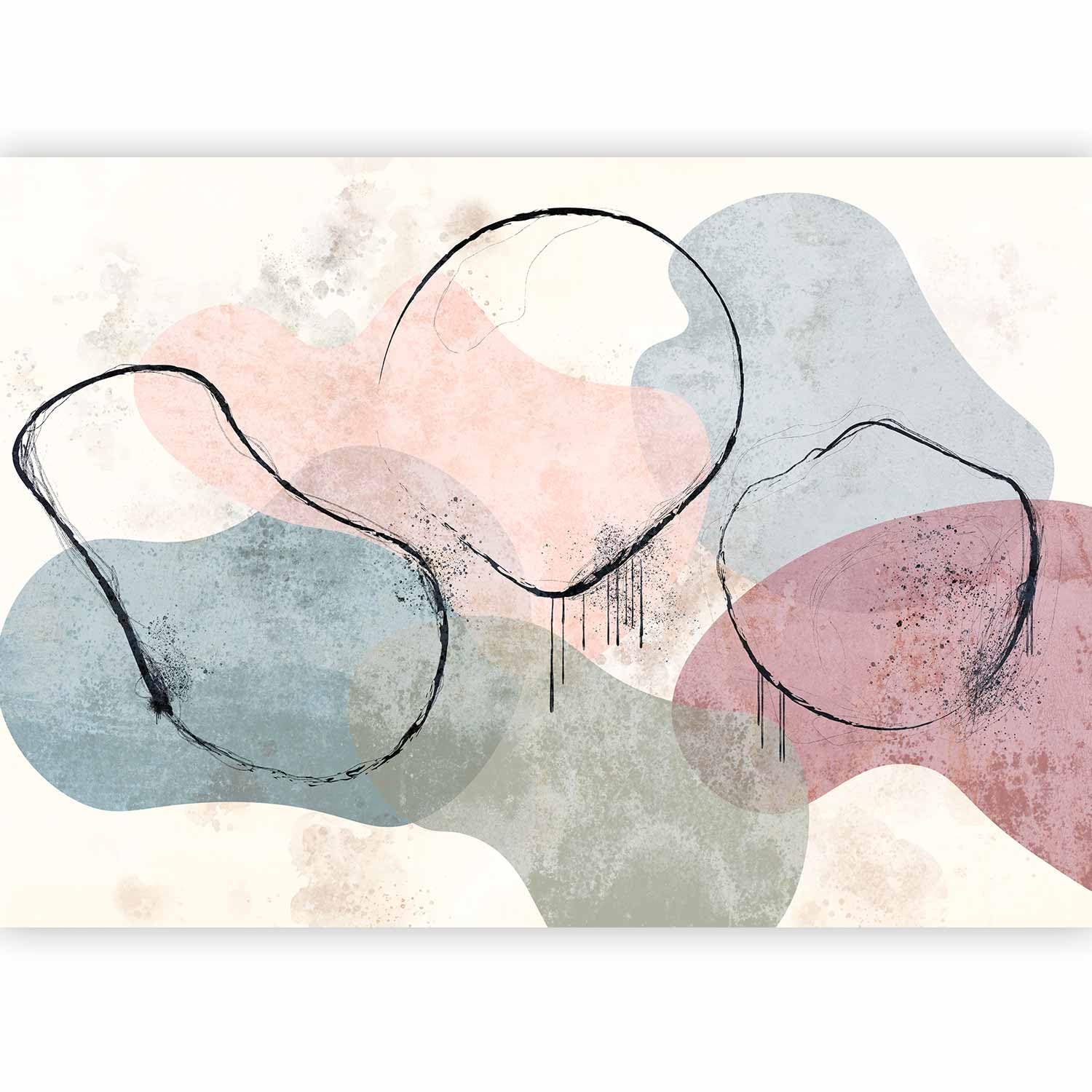 murando Photo Wallpaper Abstract 441x315 cm / 174"x124" Peel and Stick Self-Adhesive Foil Print Wall Mural Concrete Boho Geometrical Like Painted a-A-10344-a-a โ image 1