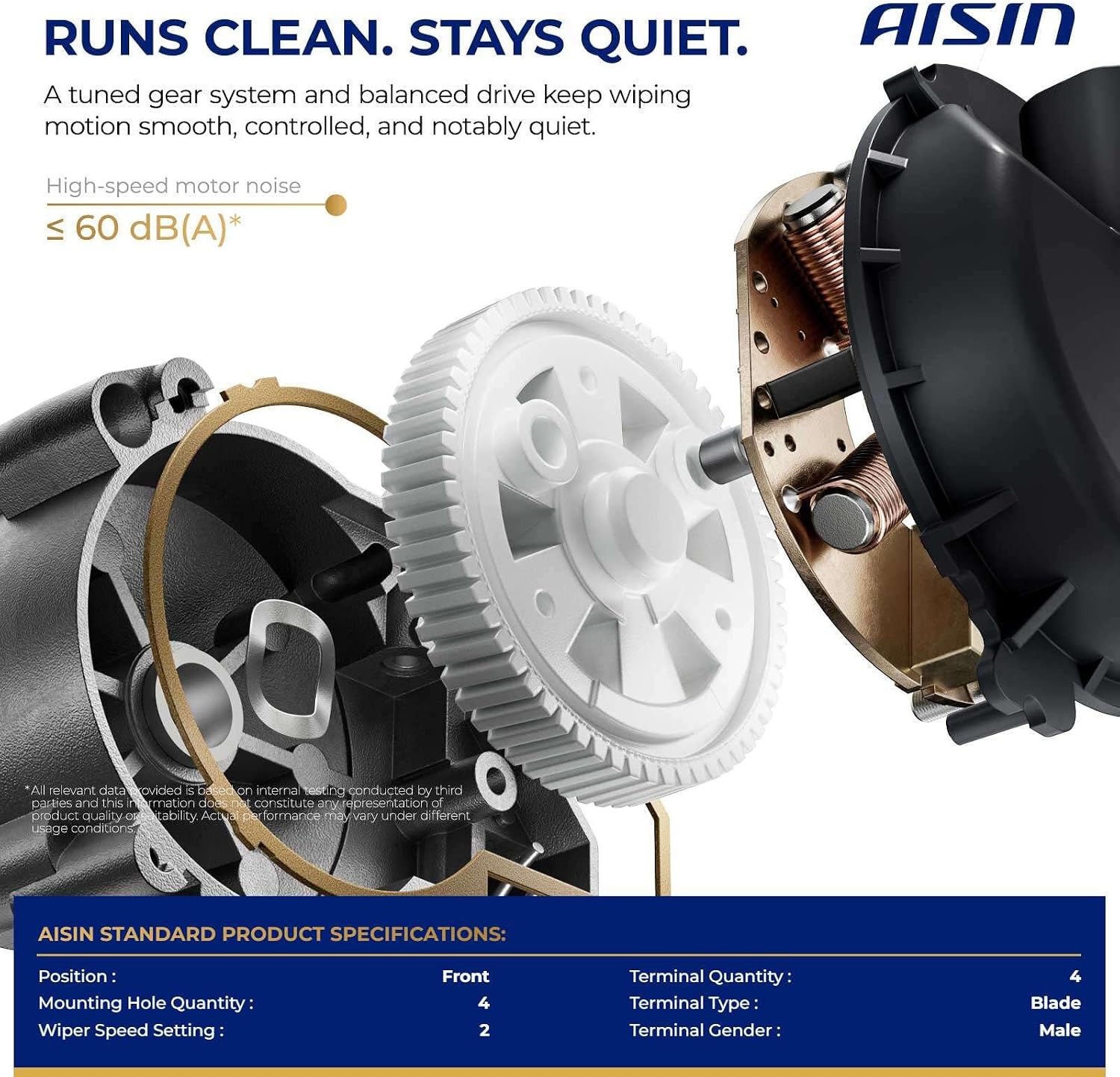 AISIN AFTERMARKET WIPBM-00097 Windshield Wiper Motor - Compatible with BMW X1 2012-2015