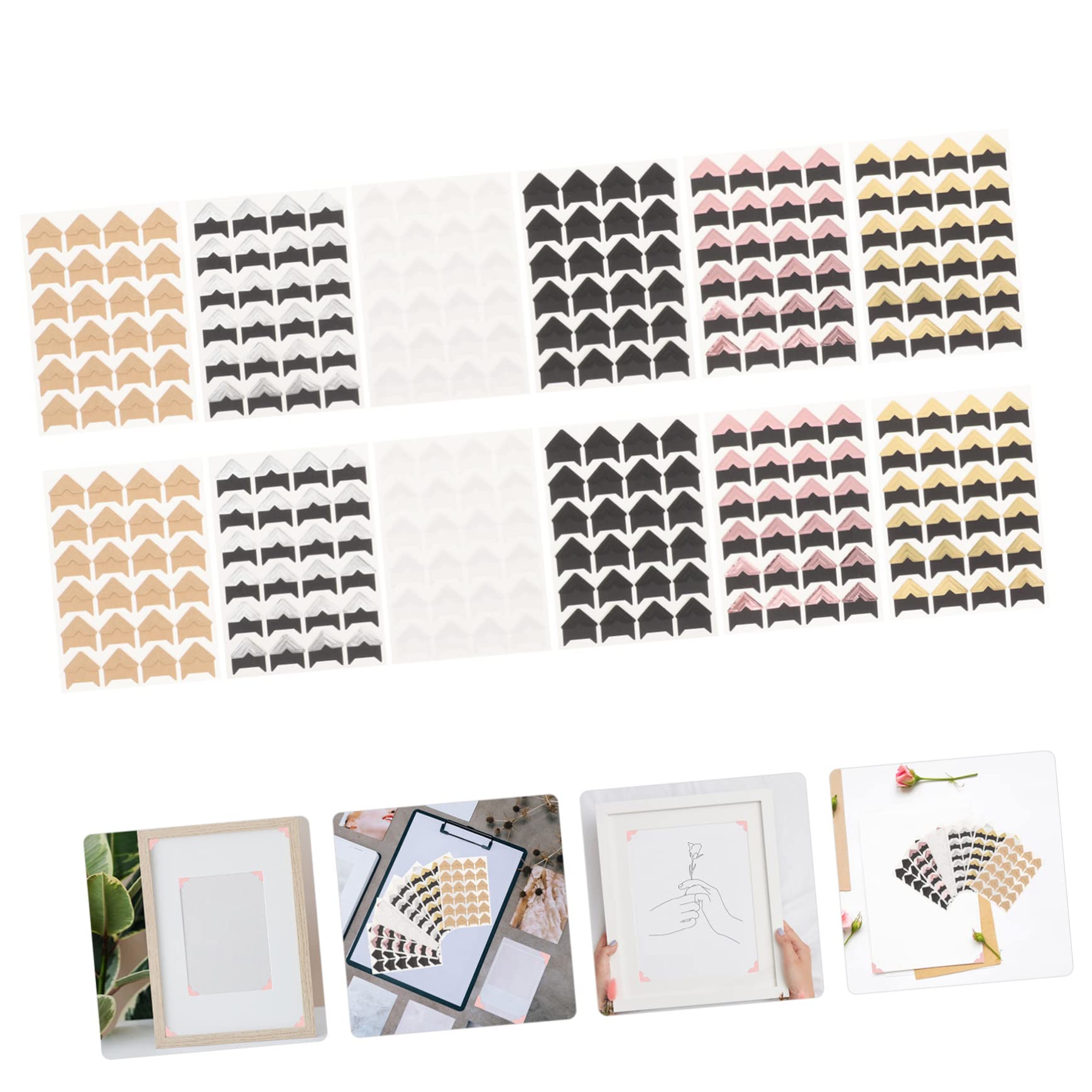 60 Hojas esquina de la pegatinas álbum de recortes suministros de estampado pegatinas album fotos pegatinas para álbumes de fotos esquinas adhesivas para fotos papel HOODANCOS