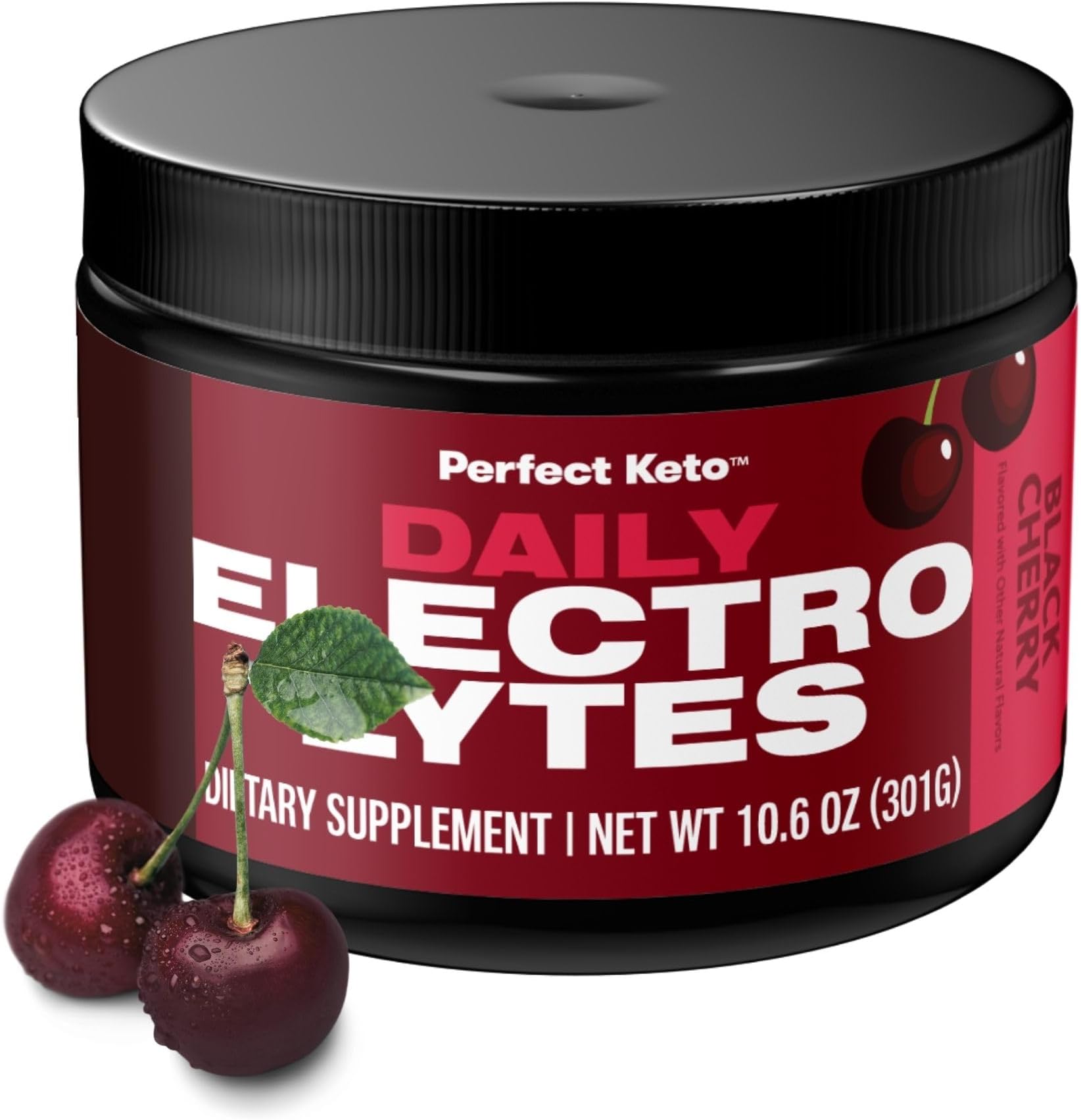 Perfect Keto Electrolytes Hydration Powder | Supports Hydration, Recovery & Healthy Immune System | Sugar Free, Low Carbs, Calories or Fillers | Keto-Friendly & Non-GMO (Black Cherry)