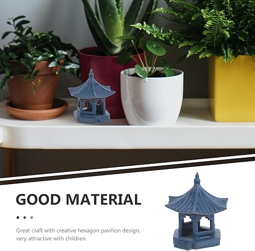 Miniatura 3 de Mini estatua de pagoda de cerámica en miniatura, decoración hexagonal de hadas, mini figuras japonesas de jardín para decoración de bonsái de jardín