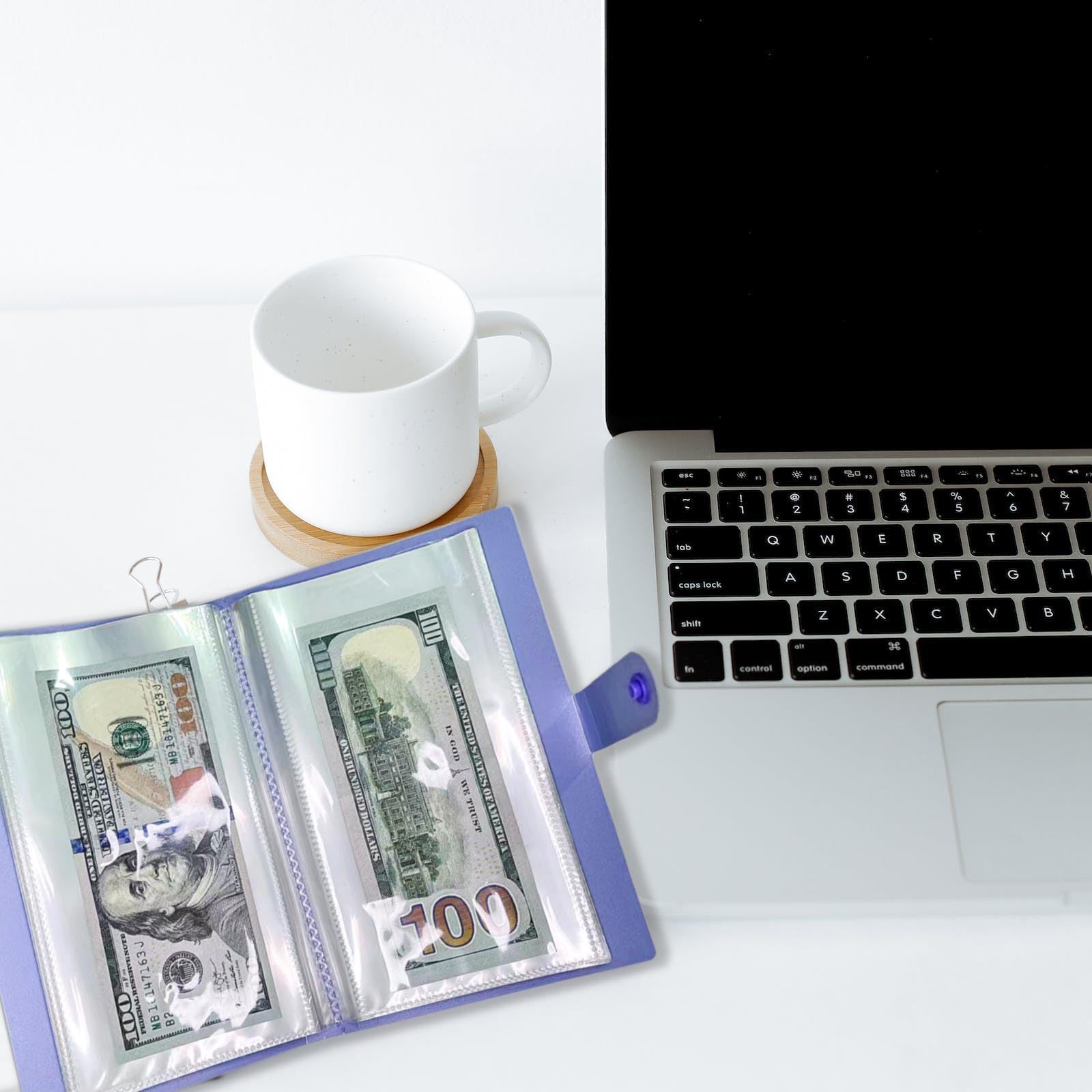 Carnet De Collection Billets – 50 Pages Transparentes – Pochettes 18x8 Cm – Pour Billets Commémoratifs Et Timbres – Portable