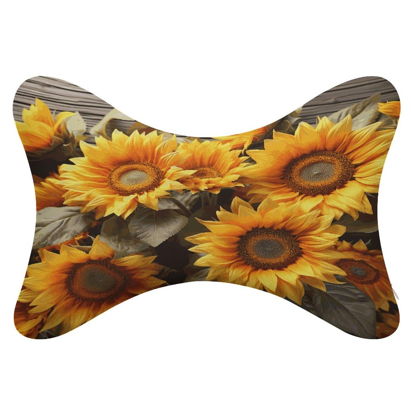 FekiLoot Plants Theme Sunflower Car Headrest Set of 2,Softness Memory Foam Car Neck Pillow with Breathable Removable Cover Car Neck Support Pillow Ergonomic for Driving, Office