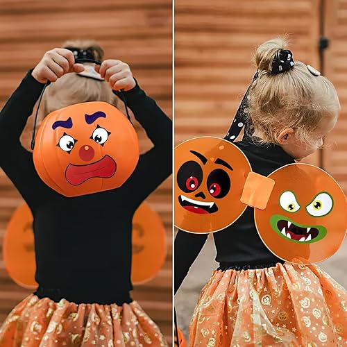 Miniatura 7 de Calcomanías de calabaza de Halloween, 8 hojas, 32 caras grandes, calcomanías de cara de calabaza, decoraciones creativas para niños, lindas ideas de