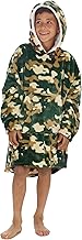 Kids Girls Novelty Printed Gamer Camo Oversized Hoodie Blanket Plush Fleece Snuggle Giant Hoody Warm Thermal Lounge Top 7-13 Years