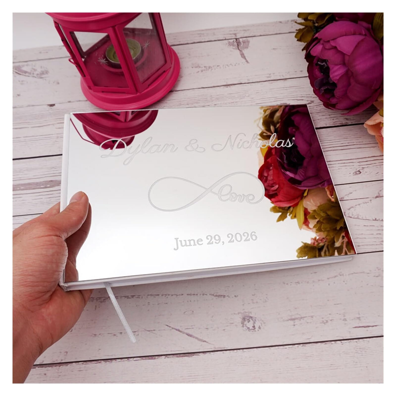Libro Firmas Boda Libro de visitas Boda acrílico con Tema Amor