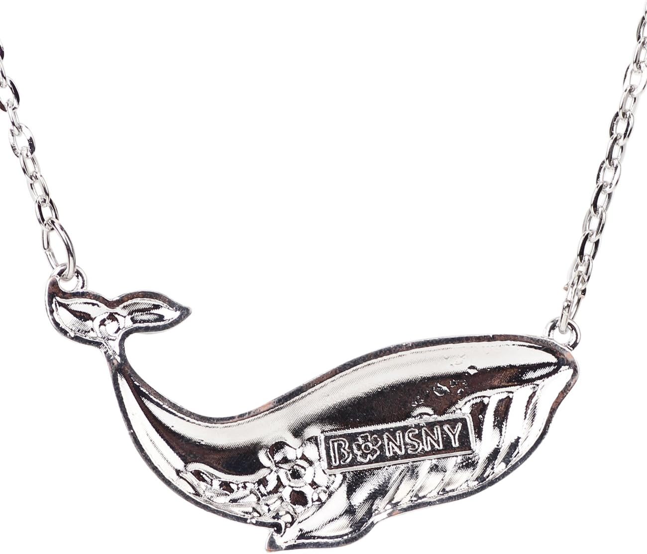 BONSNY Signature Ocean Collection “TESS” Statement Alloy Chain Enamel WHALE Pendant Necklace 18" - Image 6