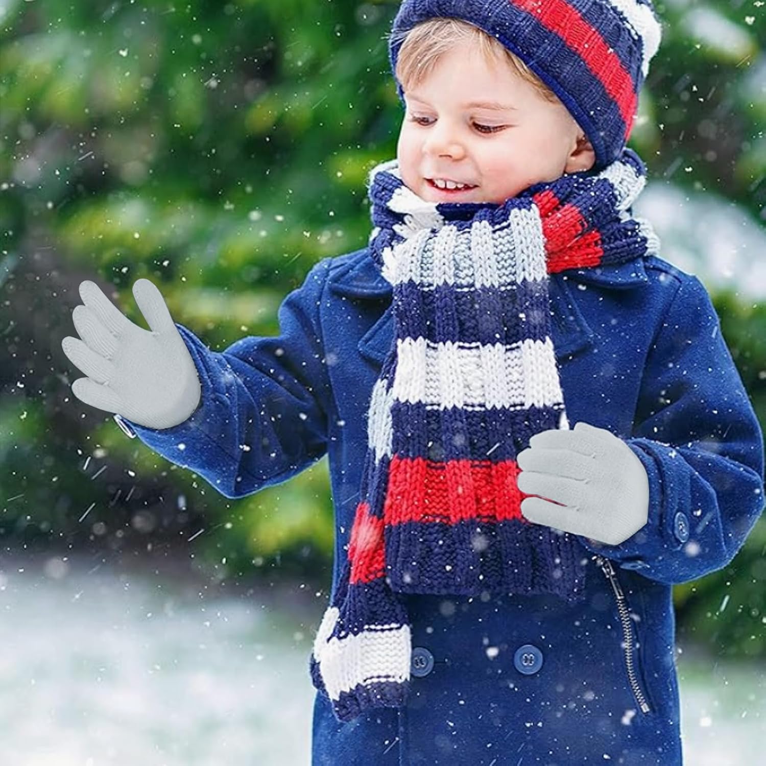 Kids Winter Gloves 1-5Pairs Magic Knit Warm Stretch Full Fingers Gloves for Boys Girls Toddler Children 1-15 Years - Image 5