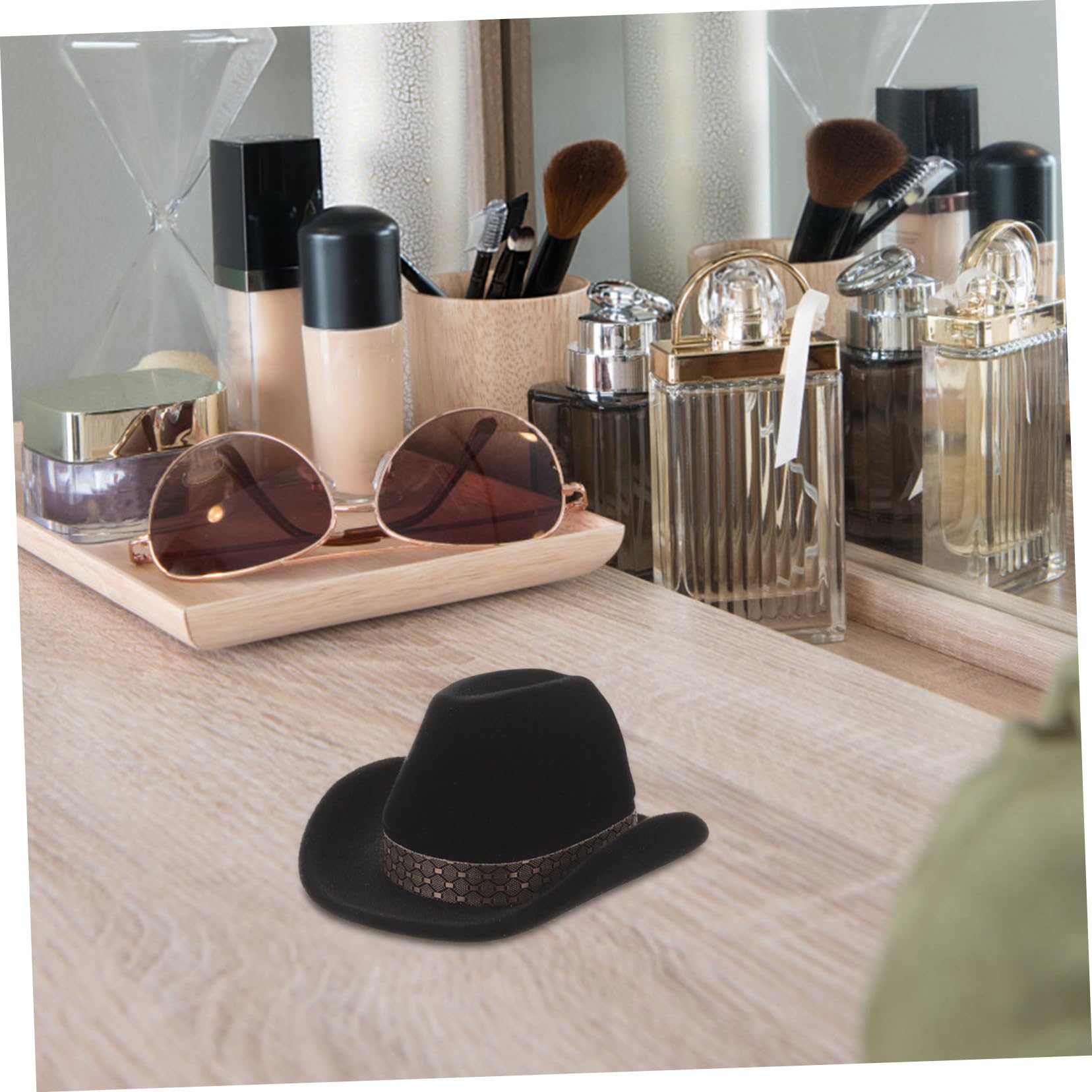 NOLITOY 5pcs Box Cowboy Hat Jewelry Box Small Organizer for Earrings Ring Storage Cowboy Hat Valentine