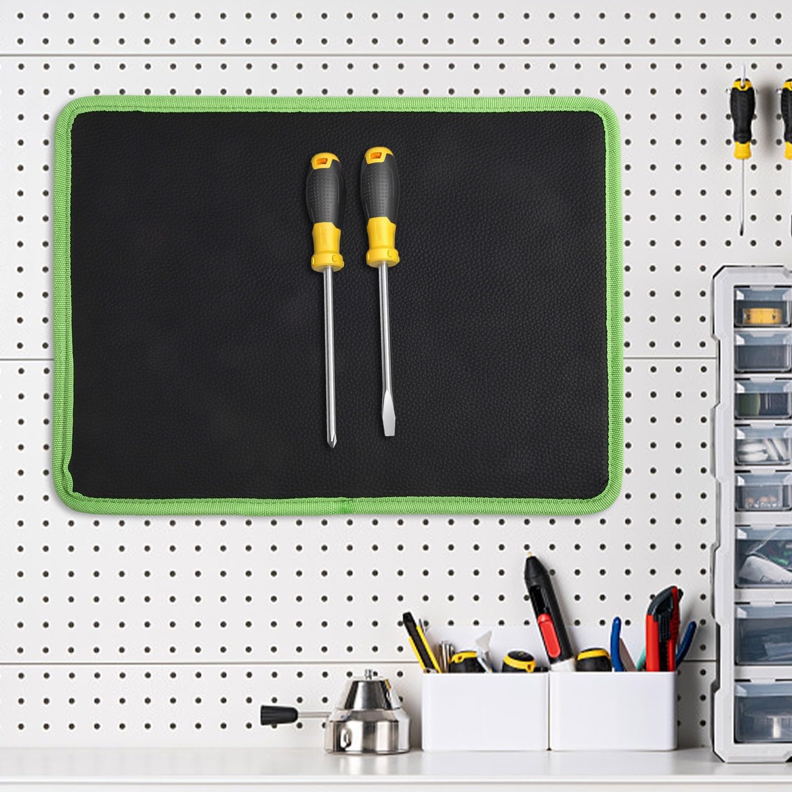 Tappetino magnetico per attrezzi, organizer per meccanici, accessori per riparazione auto, supporto per viti, soluzione per officina, organizer per attrezzi da garage, fai da te (3 pezzi)