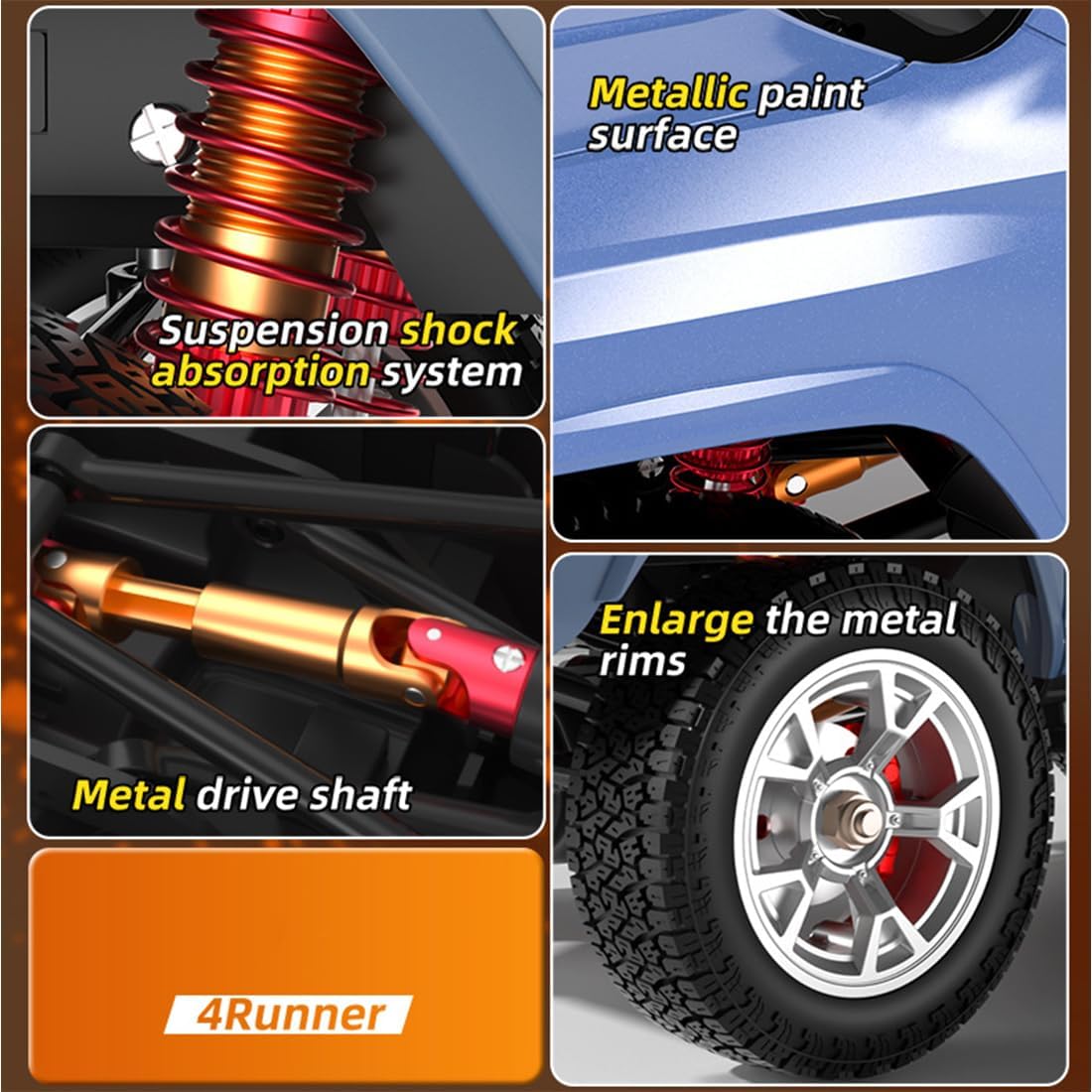 1/18 Scale 2.4G Full-Proportional Brushed Motor Alloy RC Car Model （RTR）