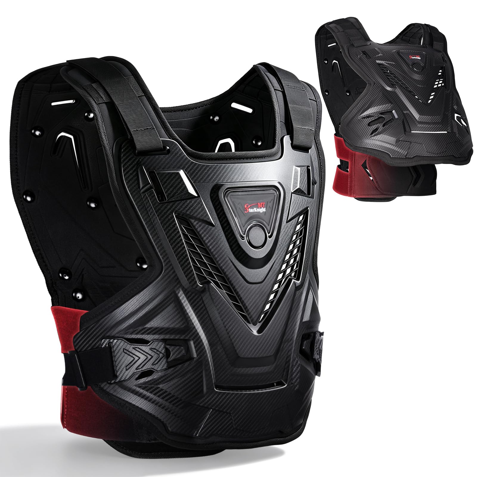 StarknightMT Adult Motocross Chest Protector with Upgrade Dual Waist Straps