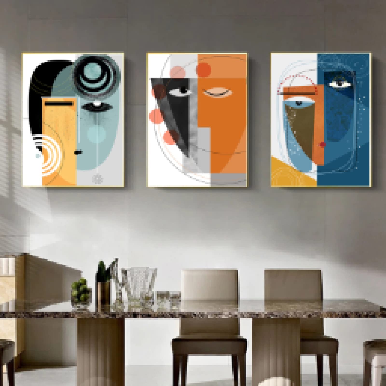 Carteles estéticos de caras geométricas abstractas para decorar paredes vacías 8