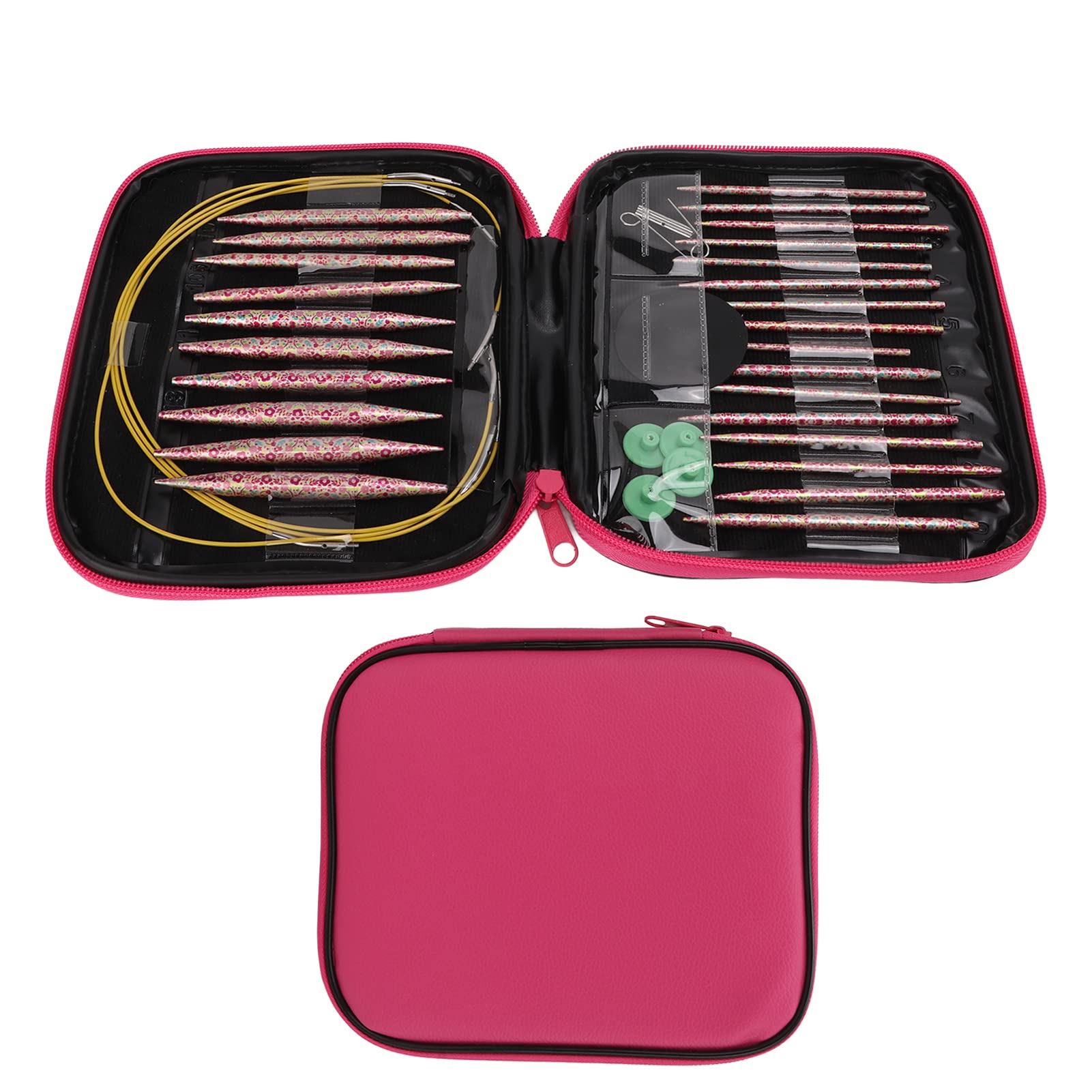 Set Ferri da Maglia Circolari Intercambiabili Materiale in Alluminio Maglioni Cappelli Appassionati di Maglieria Tutti i Progetti di Tessitura Amanti 'uncinetto