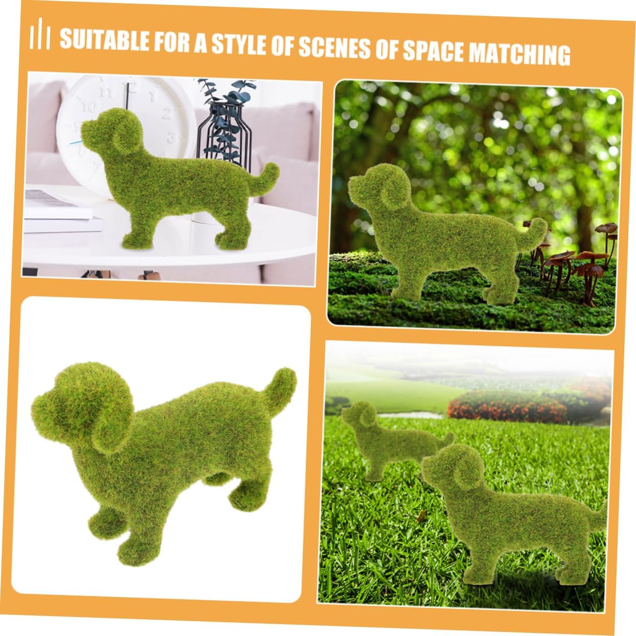 Ciieeo Realistic Simulation Puppy Ornaments Flocking Animal Decor for Home Office