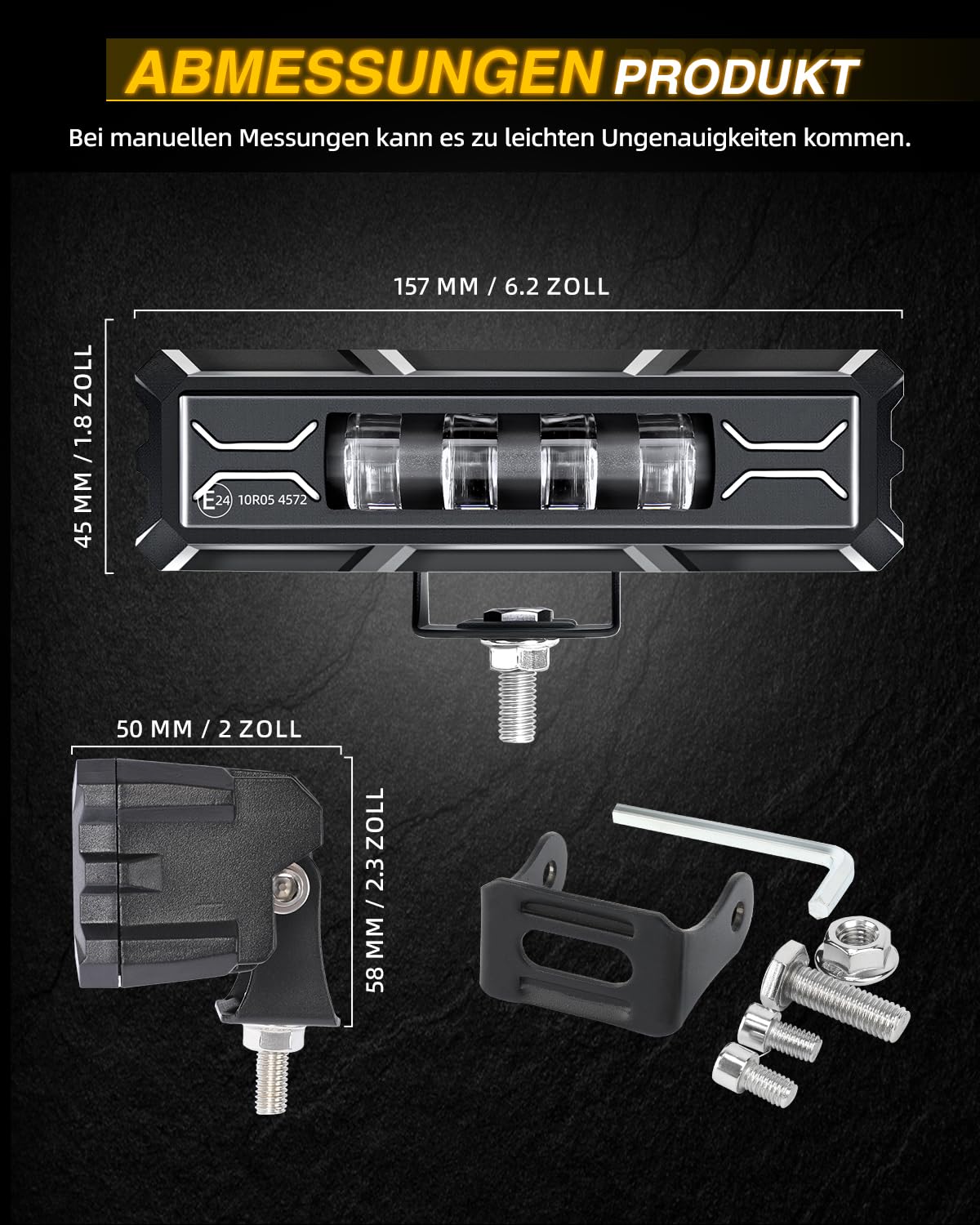 CO LIGHT 6 Zoll Arbeitsscheinwerfer mit DRL, Auto LED Zusatzscheinwerfer 12V 24V für Offroad PKW LKW Traktoren SUVs ATVs UTVs. (Driving Beam)