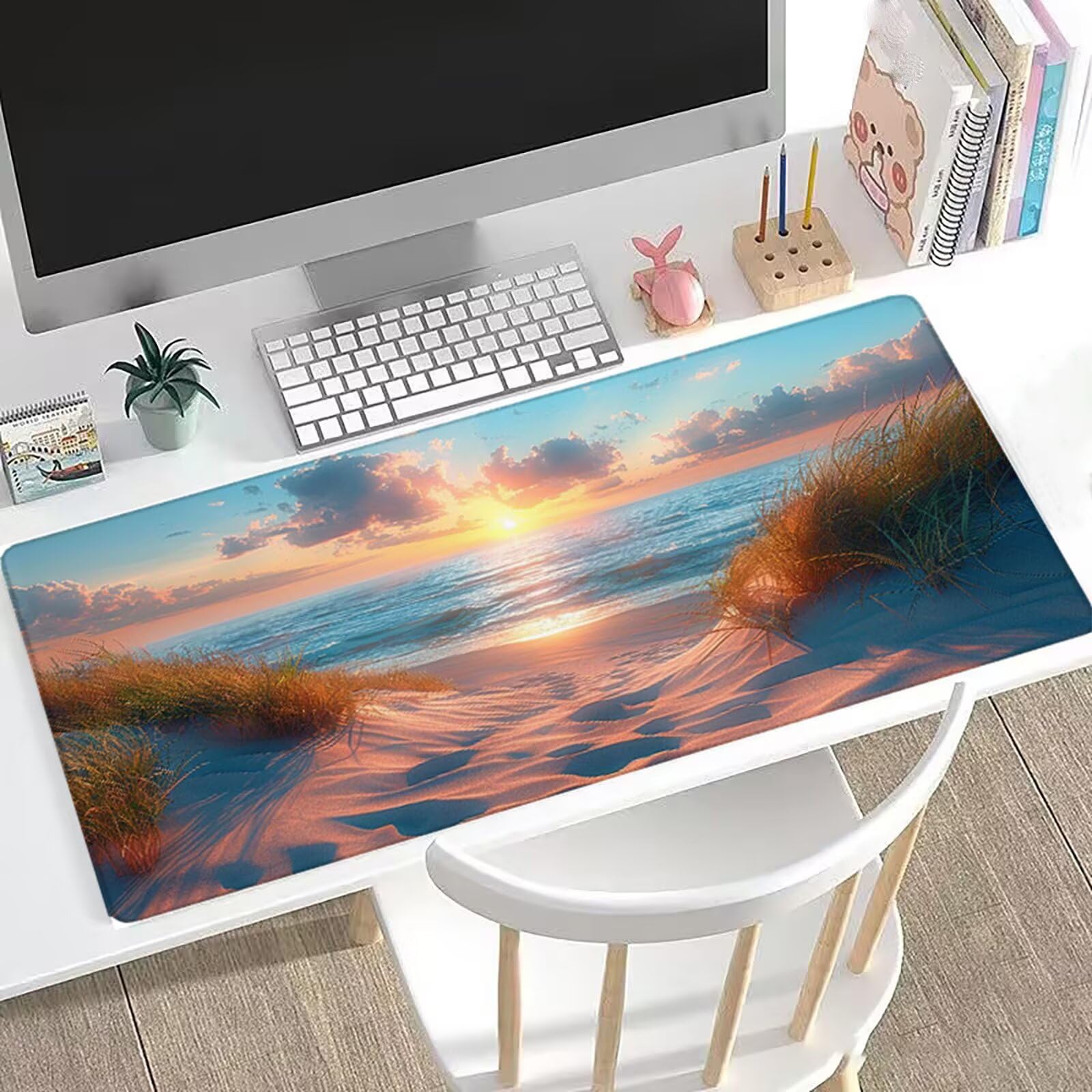 Gras XXL Gamingowa podkładka pod mysz, 1200 x 600 mm, podkładka na biurko, duża, morska, antypoślizgowa konstrukcja, lepsza kontrola, podkładka na biurko, wyposażenie domu, klawiaturę i akcesoria PC