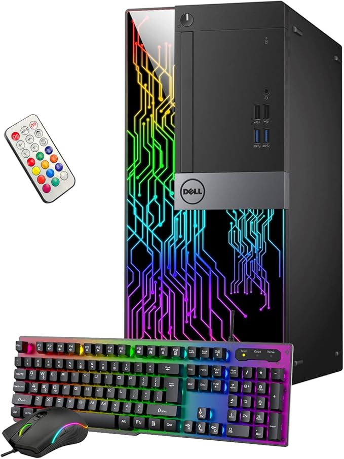 Dell OptiPlex Gaming Tower RGB Lights Computer Intel Core i5 8500 8th Gen Processor Up to 4