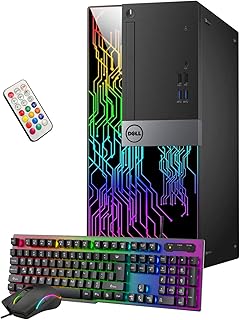 Dell Tower Computer Desktop Intel Core i7-6700 Processor 3.40 GHz 16GB RAM 512GB SSD GeForce GTX 1650 4GB Windows 10 Pro Wi-Fi Gaming PC Keyboard & Mouse HDMI (Renewed)