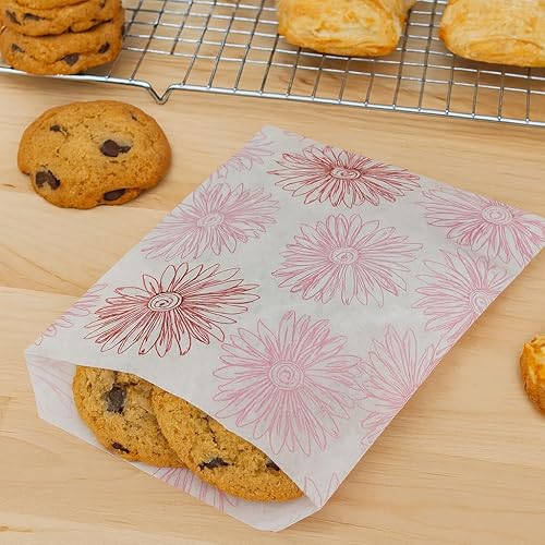 Miniatura 7 de 888 Display USA, Inc 200 bolsas de regalo de papel de flores de 5 "x 7", bolsas de mano de ventas de compras, color blanco con diseño de flores