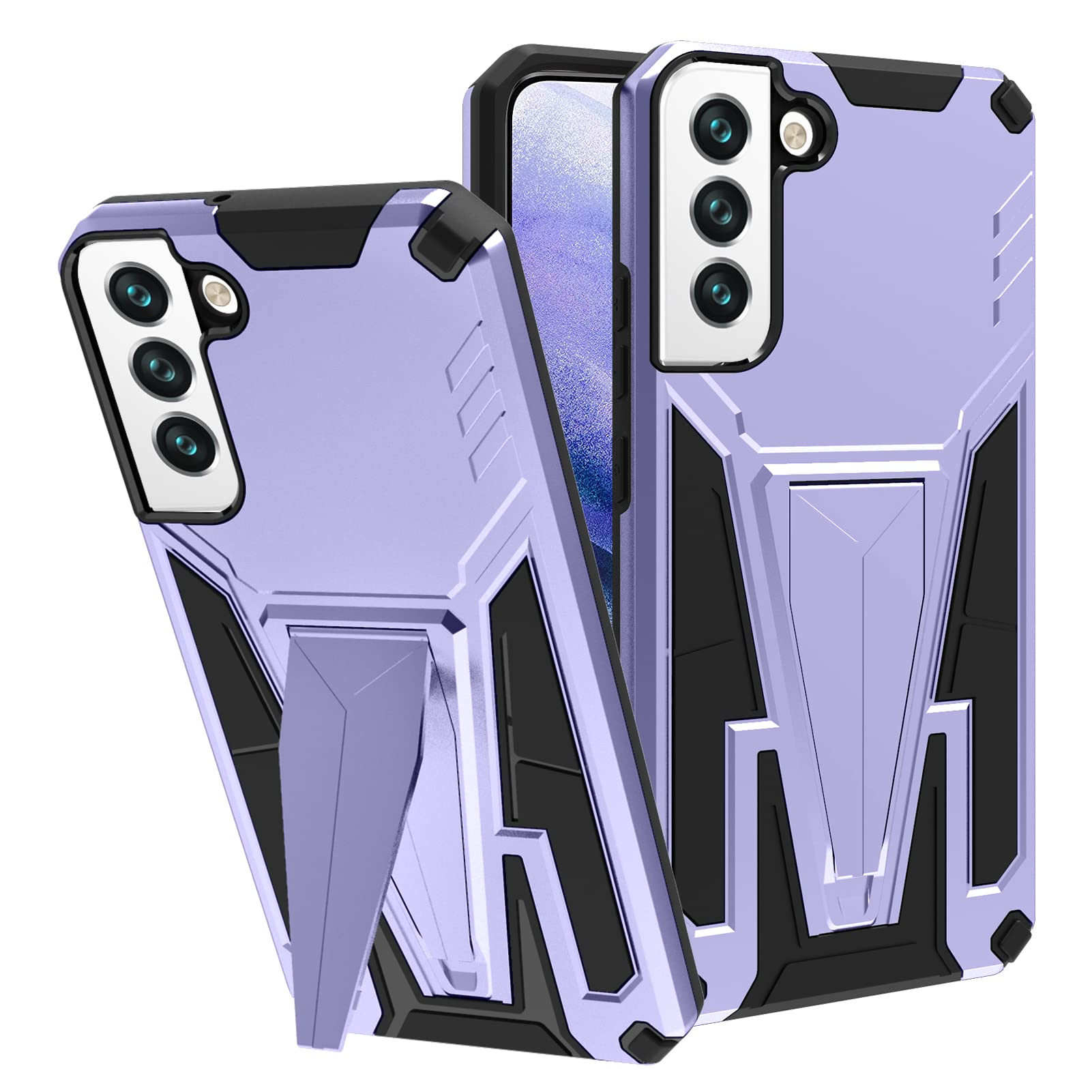 Photo 1 of AIGOMARA Bracket Case for Samsung Galaxy S22 Case (2022) Magnetic Kickstand Holder Design Heavy Duty Military-Grade Shock-Absorbent Protective Hard PC Back Cover (Only Galaxy S22) - Purple Samsung galaxy S22(Purple)