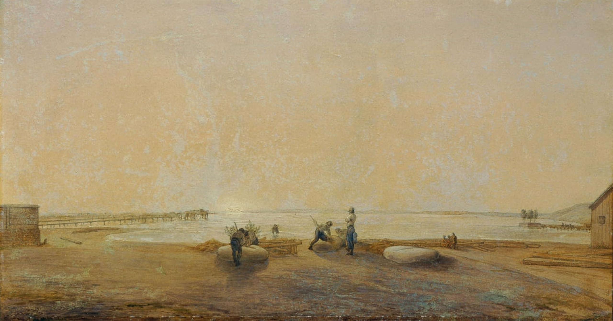SERENDIPITP Abstract Painting Mural Print Picture Wall Decor Painting Landschaft Am Neusiedlersee by Ludwig Ferdinand Schnorr Von Carolsfeld Vintage Wall Artwork for Home Decor 60x90cm
