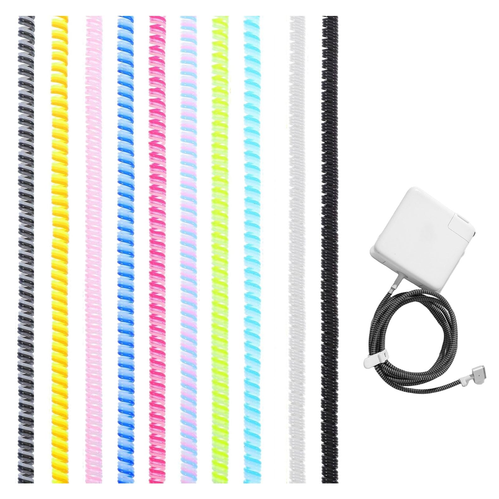10Pcs Cable Protector Animal Proof,Spiral Cable Wire Pet Protector,Charging Cable Protector,Multicolor Wire Protector From Pets for Phone Charger
