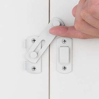 4 Packs Barn Door Latches，2.75” x 2.02” Matte White Stainless Steel barn gate flip Door Latch Bi-fold Door Lock,Sliding Door Lock Gate Latches Wine Cabinet Closet Door Latches，White Finish