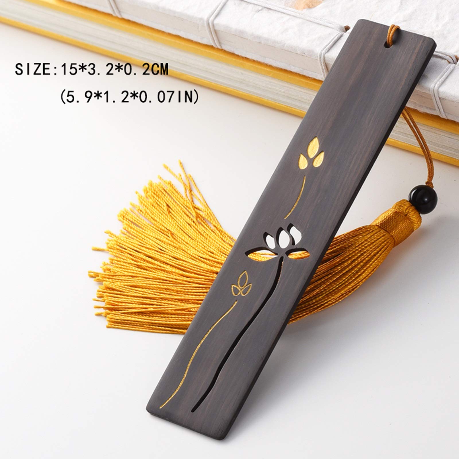 Segnalibri Dipinto a Mano Classico Tassel Segnalibro, Legno Fatti a Mano di Scultura di Legno Naturale Preferiti, Accessori Libro, Regalo for i Lettori segnalibro (Color : B)