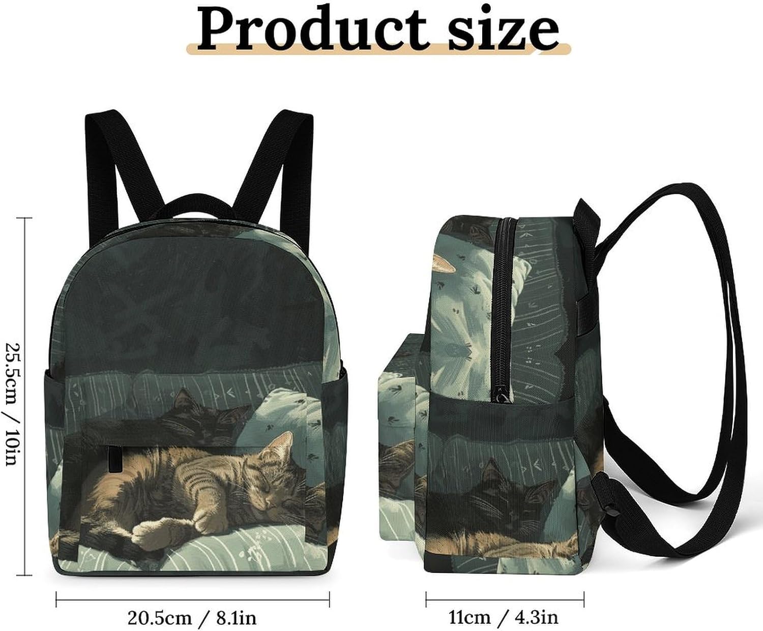 Waterproof Mini Backpack for Women - 10 Inch Oxford Lightweight Daypack Cute Bag Small Daypack Cat Lying on The Sofa Small Backpack Purse for Travel Work Weekender