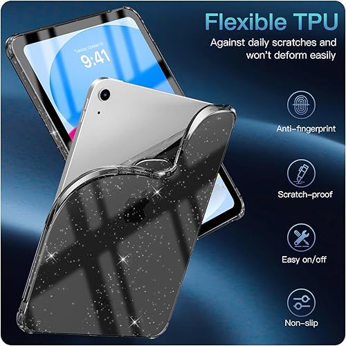 Vista 65 de TiMOVO Funda transparente para iPad (A16) 11ª generación de 11 pulgadas 2025, iPad de 10.9 pulgadas 2022, funda protectora trasera transparente