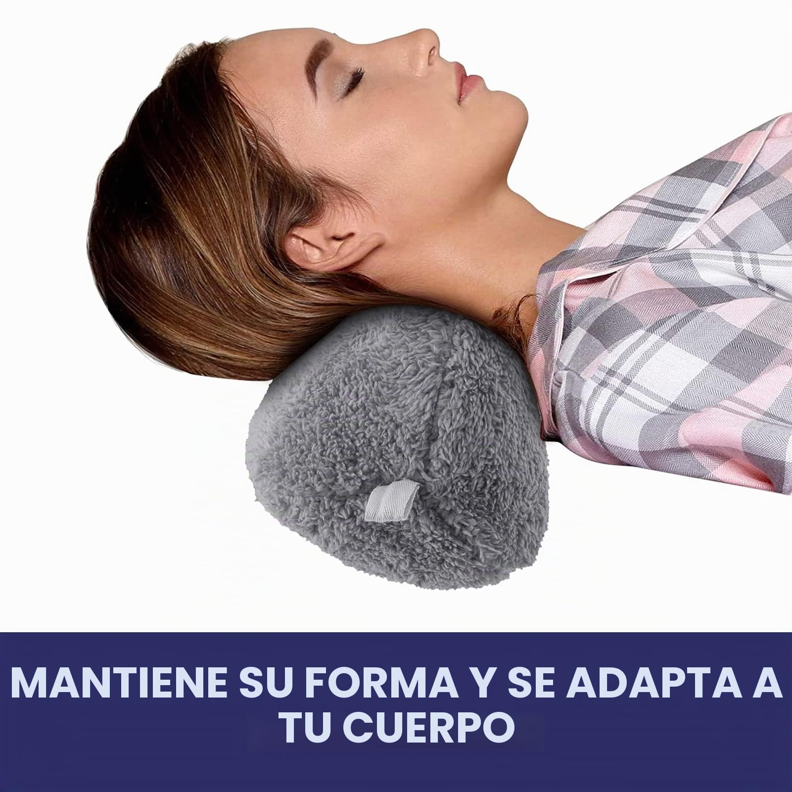Almohada de cuello suave en forma de hueso para sofá, sillón, sillón reclinable, silla de oficina, aviones, gran apoyo para aliviar el dolor o apoyo para cuello, cabeza y cintura (gris)