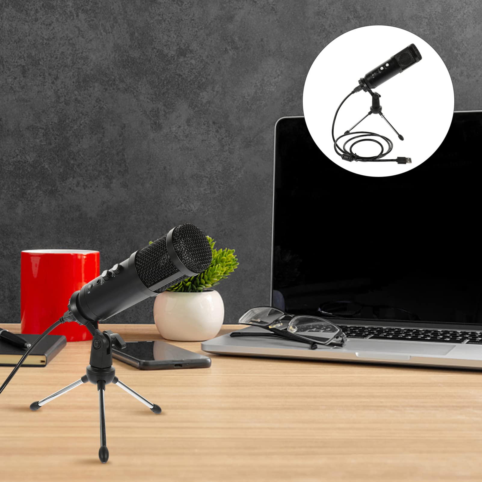 BESPORTBLE 1Set Low Noise Microphone for Laptop and Streaming Professional Condenser Mic with Connecting Line for Gaming Recording and Conferencing