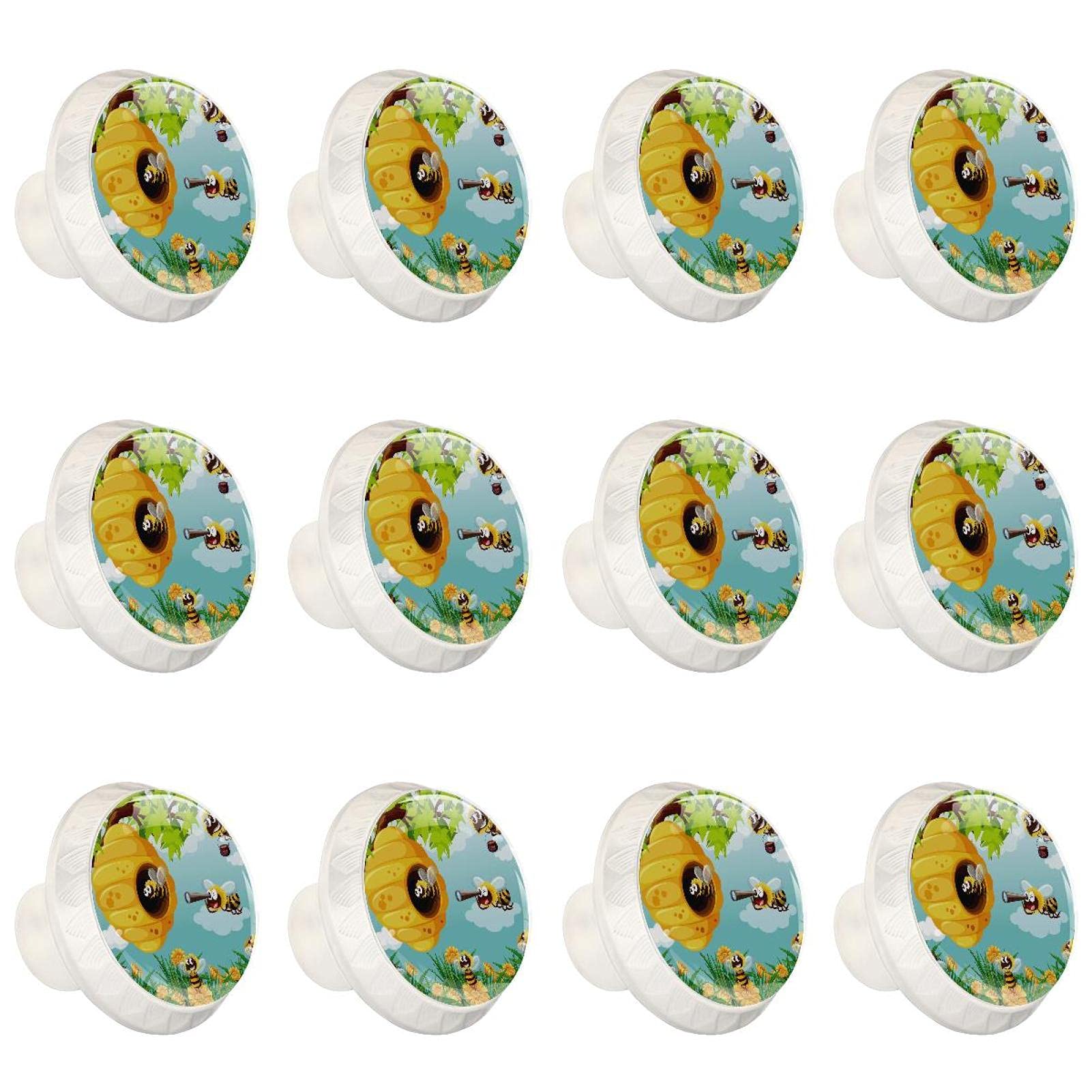 Boutons d'armoires abeille en laiton lot de 12 poignées commode chic