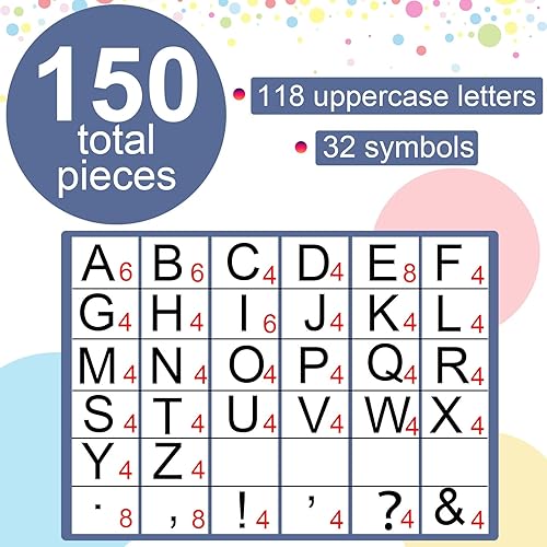 Vista 123 de Qyeahkj 150 letras grandes de 6 pulgadas para tablón de anuncios de Navidad para aula, tablero de anuncios de letras rojas y verdes, decoraciones