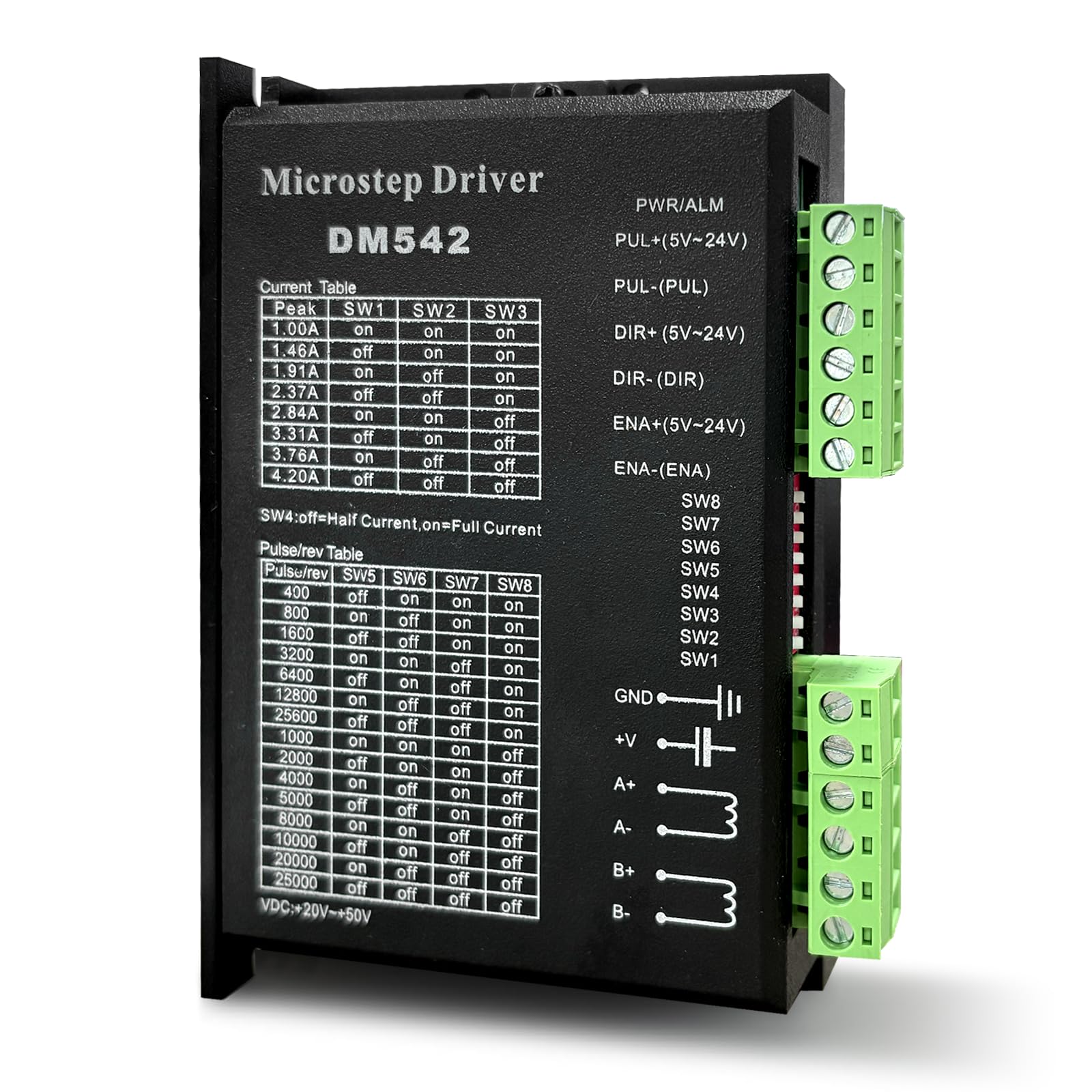 Photo 1 of EBYSAICO DM542 Stepper Motor Controller CNC Digital Stepper Motor Driver 2-Phase Digital Stepper Motor Driver 20-50V DC Max 4.2A for Nema 17, Nema 23 and Nema 34 Series Stepper Motor