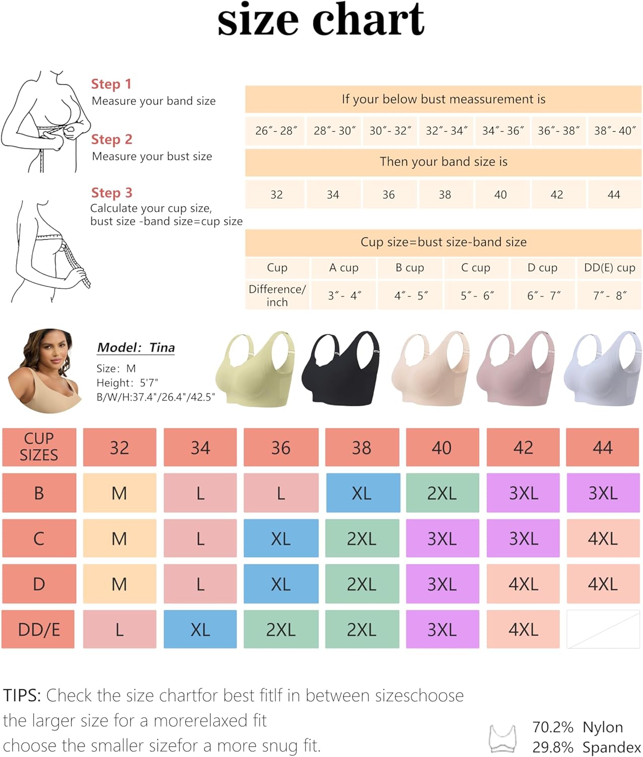 Scalloped Wirefree Bras for Women Full Coverage No Underwire Everyday Bras Comfortable Wireless Padded Bras Seamless - Image 2