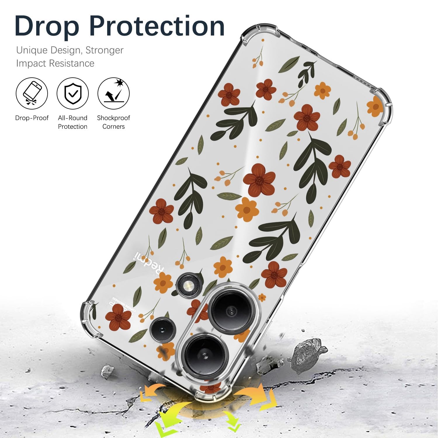 Transparente Handyhülle Für Xiaomi Redmi Note 13 Pro 4G / Poco M6 Pro – Mit Lens Protector