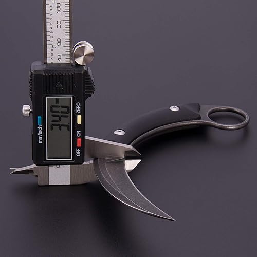 Miniatura 6 de KIASLORE - Cuchillos de acero D2 con garra de sombra, para exteriores, para supervivencia, dientes tácticos