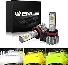 【2025年新登場モデル！】WENLE(ウエンレ) H8/H9/H11/H16共用 LED フォグランプ 3色切り替え ホワイト/イエロー/レモン DC12V車用 高輝度 明るい15000LM 40W 光軸調整可能 一体型 無極性 カラーチェンジ バルブ 左右分2本入り
